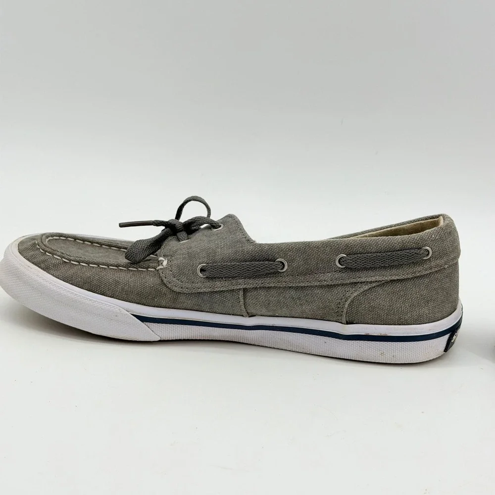 Sperry Top-Sider Mens STS17396 Bahama II Gray Canvas Boat Shoes Size 8